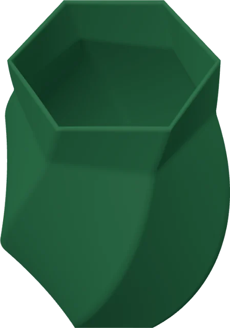 Vaso de seis lados com torção, criado no site